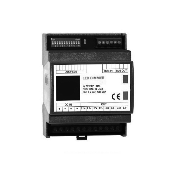 E.CEN.001 - Centralina RGBW DMX 4ch 12/24Vdc